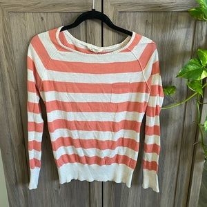 Orange and cream striped long sleeve Cute for fall